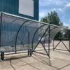 Rookoverkapping - rookabri BF1000 13 Transparante fietsoverkapping met rookoverkapping rookruimte op parkeerplaats